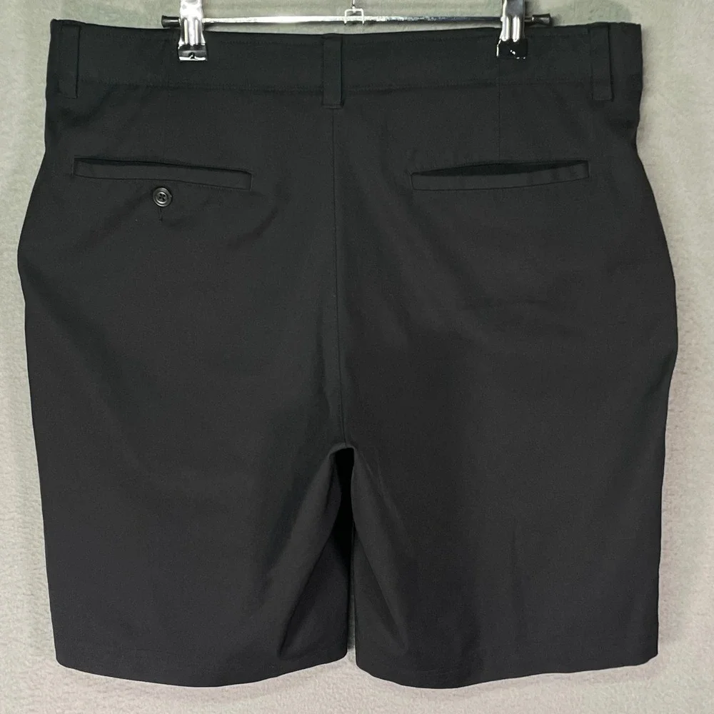 Greg Norman Golf Shorts Mens 34 Black Stretch Performance‎ Flat Front